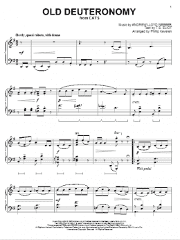 page one of Old Deuteronomy (from Cats) (arr. Phillip Keveren) (Piano Solo)