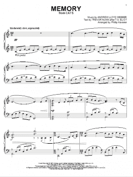 page one of Memory (from Cats) (arr. Phillip Keveren) (Piano Solo)