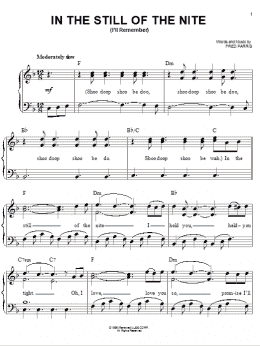 page one of In The Still Of The Nite (I'll Remember) (Easy Piano)