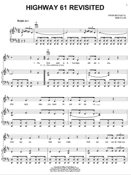 page one of Highway 61 Revisited (Piano, Vocal & Guitar Chords (Right-Hand Melody))