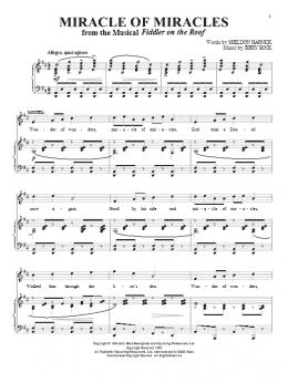 page one of Miracle Of Miracles (Piano & Vocal)