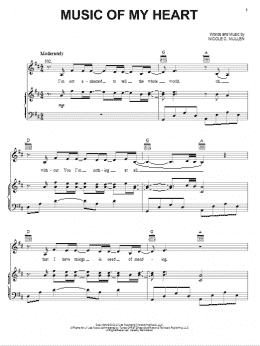 page one of Music Of My Heart (Piano, Vocal & Guitar Chords (Right-Hand Melody))