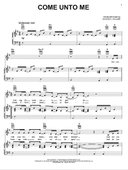 page one of Come Unto Me (Piano, Vocal & Guitar Chords (Right-Hand Melody))