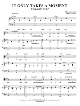 page one of It Only Takes A Moment (Piano & Vocal)