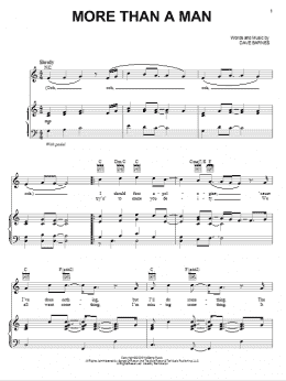 page one of More Than A Man (Piano, Vocal & Guitar Chords (Right-Hand Melody))