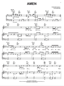 page one of Amen (Piano, Vocal & Guitar Chords (Right-Hand Melody))