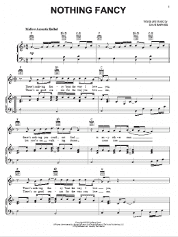 page one of Nothing Fancy (Piano, Vocal & Guitar Chords (Right-Hand Melody))