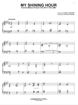 page one of My Shining Hour (Piano Solo)