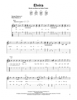 page one of Elvira (Easy Guitar Tab)