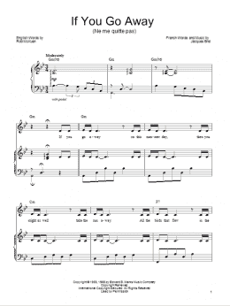 page one of If You Go Away (Piano, Vocal & Guitar Chords (Right-Hand Melody))