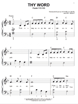 page one of Thy Word (Big Note Piano)