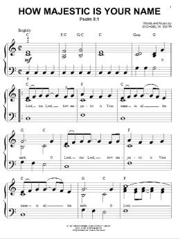 page one of How Majestic Is Your Name (Big Note Piano)