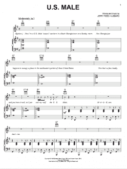 page one of U.S. Male (Piano, Vocal & Guitar Chords (Right-Hand Melody))