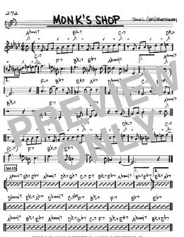 page one of Monk's Shop (Real Book – Melody & Chords – C Instruments)