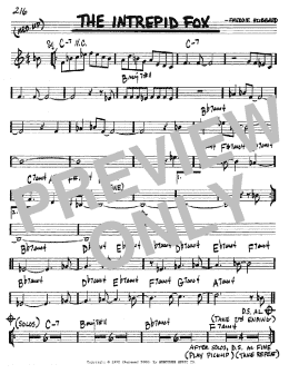 page one of The Intrepid Fox (Real Book – Melody & Chords – C Instruments)