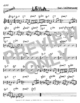 page one of Leila (Real Book – Melody & Chords – C Instruments)