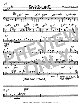 page one of Byrd Like (Real Book – Melody & Chords – Bass Clef Instruments)