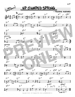page one of Up Jumped Spring (Real Book – Melody & Chords – C Instruments)