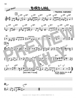 page one of Byrd Like (Real Book – Melody & Chords – C Instruments)