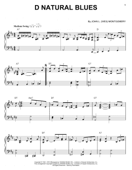 page one of D Natural Blues (Piano Solo)