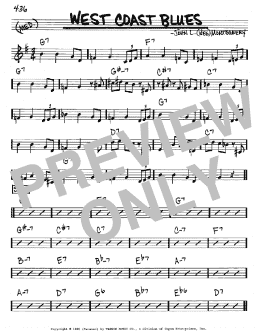 page one of West Coast Blues (Real Book – Melody & Chords – Eb Instruments)
