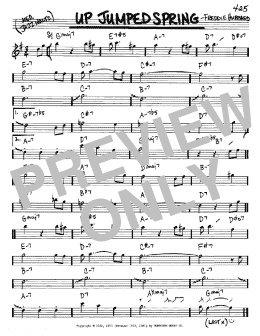 page one of Up Jumped Spring (Real Book – Melody & Chords – Eb Instruments)