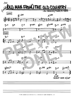 page one of (Old Man From) The Old Country (Real Book – Melody & Chords – Bb Instruments)