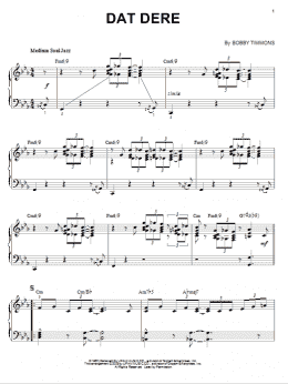 page one of Dat Dere (arr. Brent Edstrom) (Piano Solo)