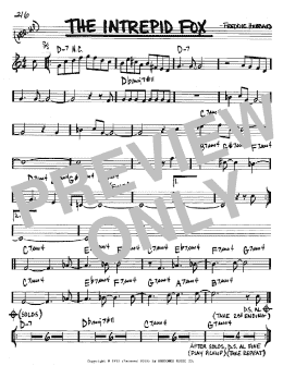 page one of The Intrepid Fox (Real Book – Melody & Chords – Bb Instruments)