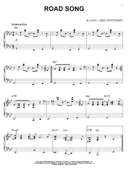 page one of Road Song (Piano Solo)