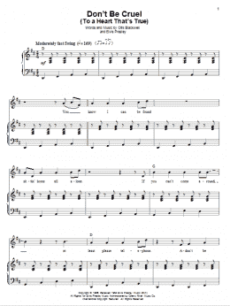 page one of Don't Be Cruel (To A Heart That's True) (Piano & Vocal)