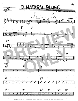 page one of D Natural Blues (Real Book – Melody & Chords – Bb Instruments)