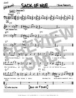page one of Sack Of Woe (Real Book – Melody, Lyrics & Chords)