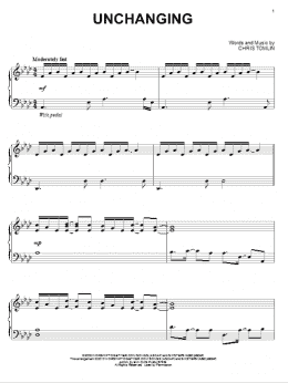 page one of Unchanging (Piano Solo)