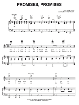 page one of Promises, Promises (Piano, Vocal & Guitar Chords (Right-Hand Melody))