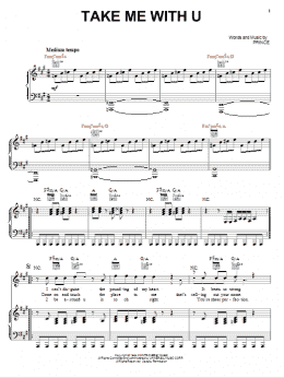 page one of Take Me With U (Piano, Vocal & Guitar Chords (Right-Hand Melody))