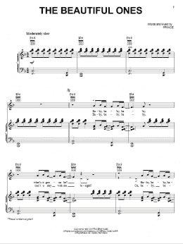page one of The Beautiful Ones (Piano, Vocal & Guitar Chords (Right-Hand Melody))
