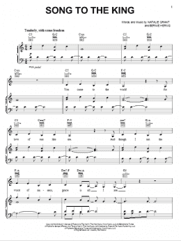 page one of Song To The King (Piano, Vocal & Guitar Chords (Right-Hand Melody))