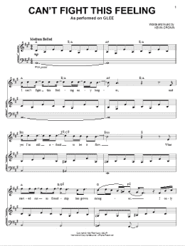 page one of Can't Fight This Feeling (Piano & Vocal)