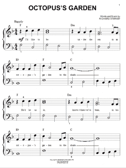 page one of Octopus's Garden (Big Note Piano)