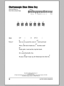 page one of Chattanoogie Shoe Shine Boy (Guitar Chords/Lyrics)