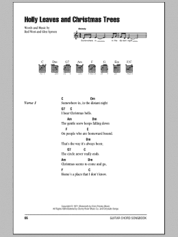 page one of Holly Leaves And Christmas Trees (Guitar Chords/Lyrics)
