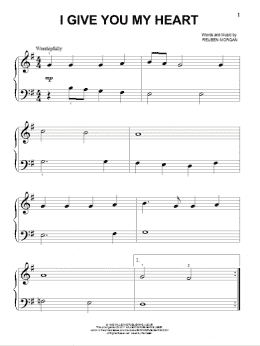 page one of I Give You My Heart (Big Note Piano)