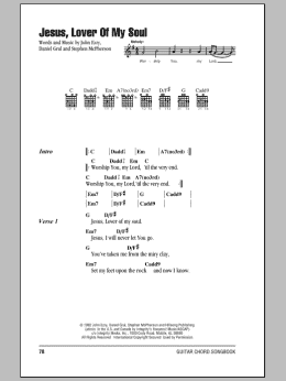 page one of Jesus, Lover Of My Soul (Guitar Chords/Lyrics)