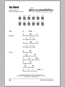 page one of Thy Word (Guitar Chords/Lyrics)