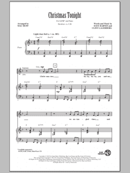 page one of Christmas Tonight (SATB Choir)