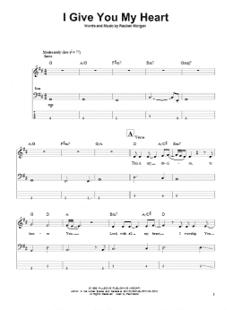 page one of I Give You My Heart (Bass Guitar Tab)