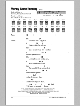 page one of Mercy Came Running (Guitar Chords/Lyrics)