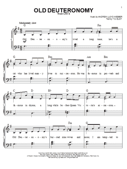 page one of Old Deuteronomy (from Cats) (Easy Piano)
