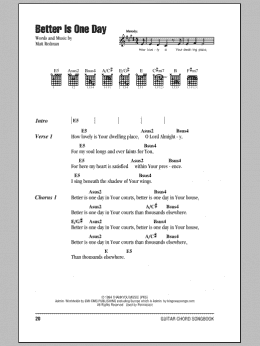 page one of Better Is One Day (Guitar Chords/Lyrics)